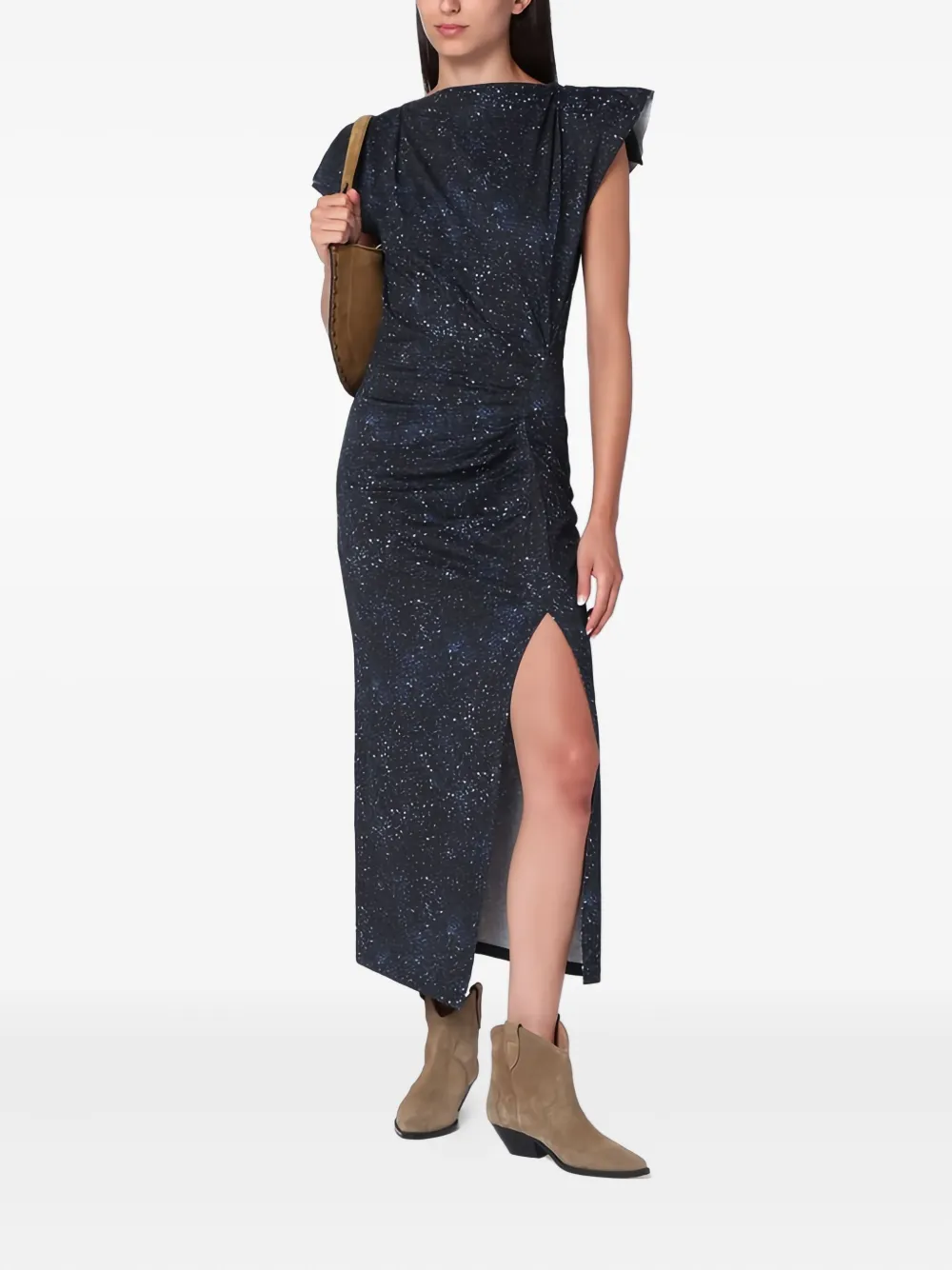 ISABEL MARANT Abito midi con ruches - Blu