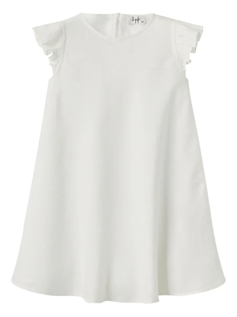 Il Gufo Abito con ruches a maniche corte - Bianco