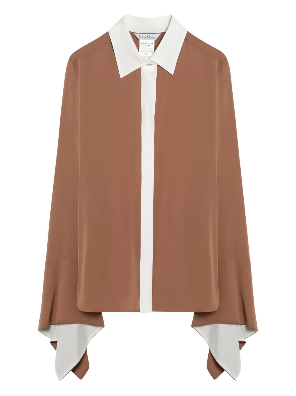 Max Mara Long-sleeve Color-block Shirt In Brown