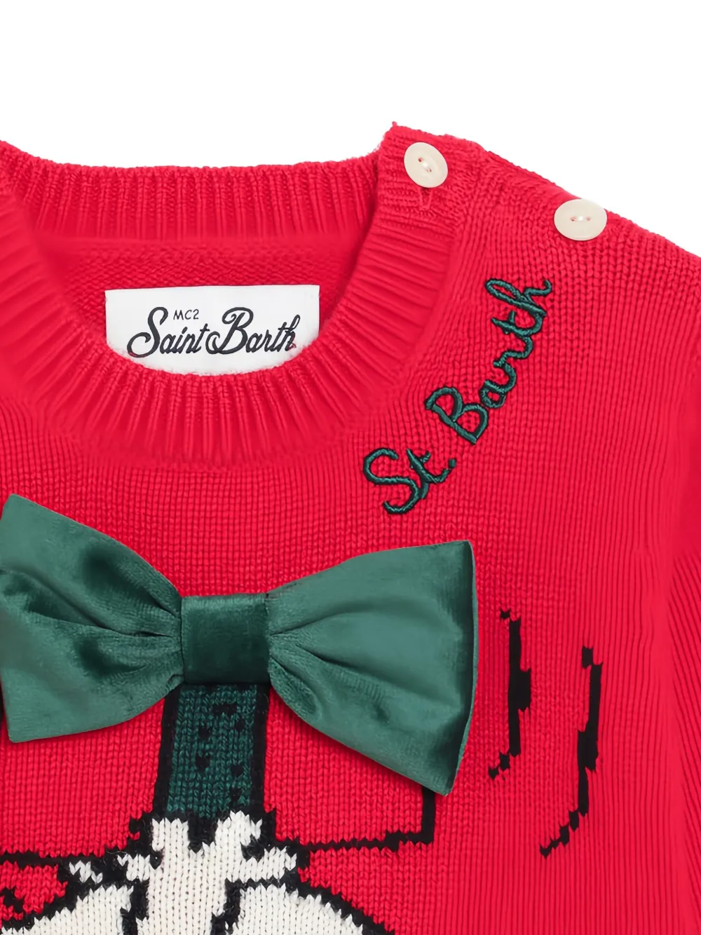 MC2 Saint Barth Kids x PEANUTS trui met strikpatch Rood
