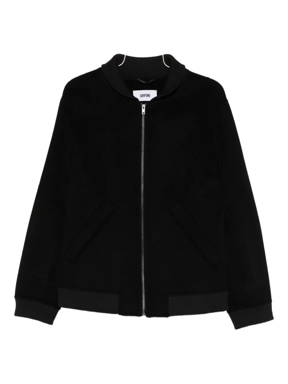 Grifoni zip-up bomber jacket | Black | Image 1