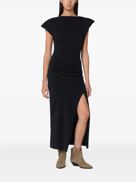 ISABEL MARANT vestido largo con hombreras y abertura lateral