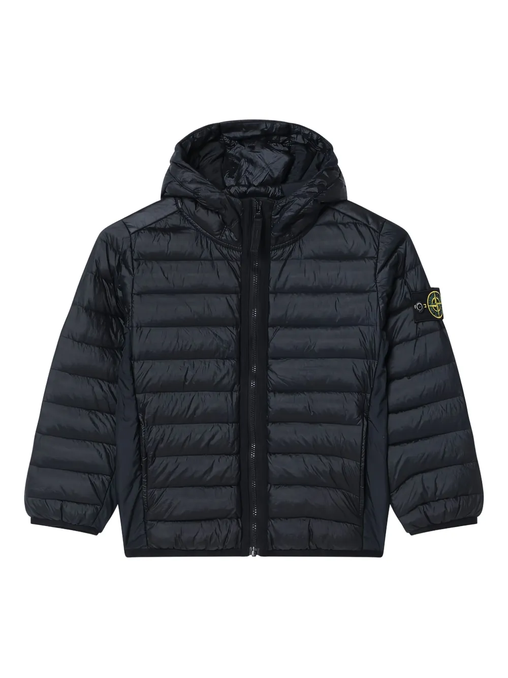 Stone Island Junior Piumino con cappuccio - Nero