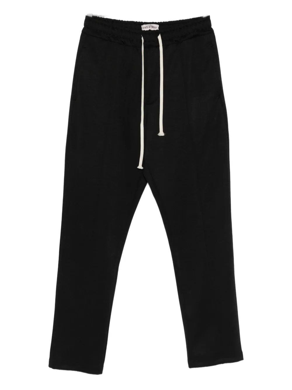 State Of Order Teknit Drawstring Trousers In Black