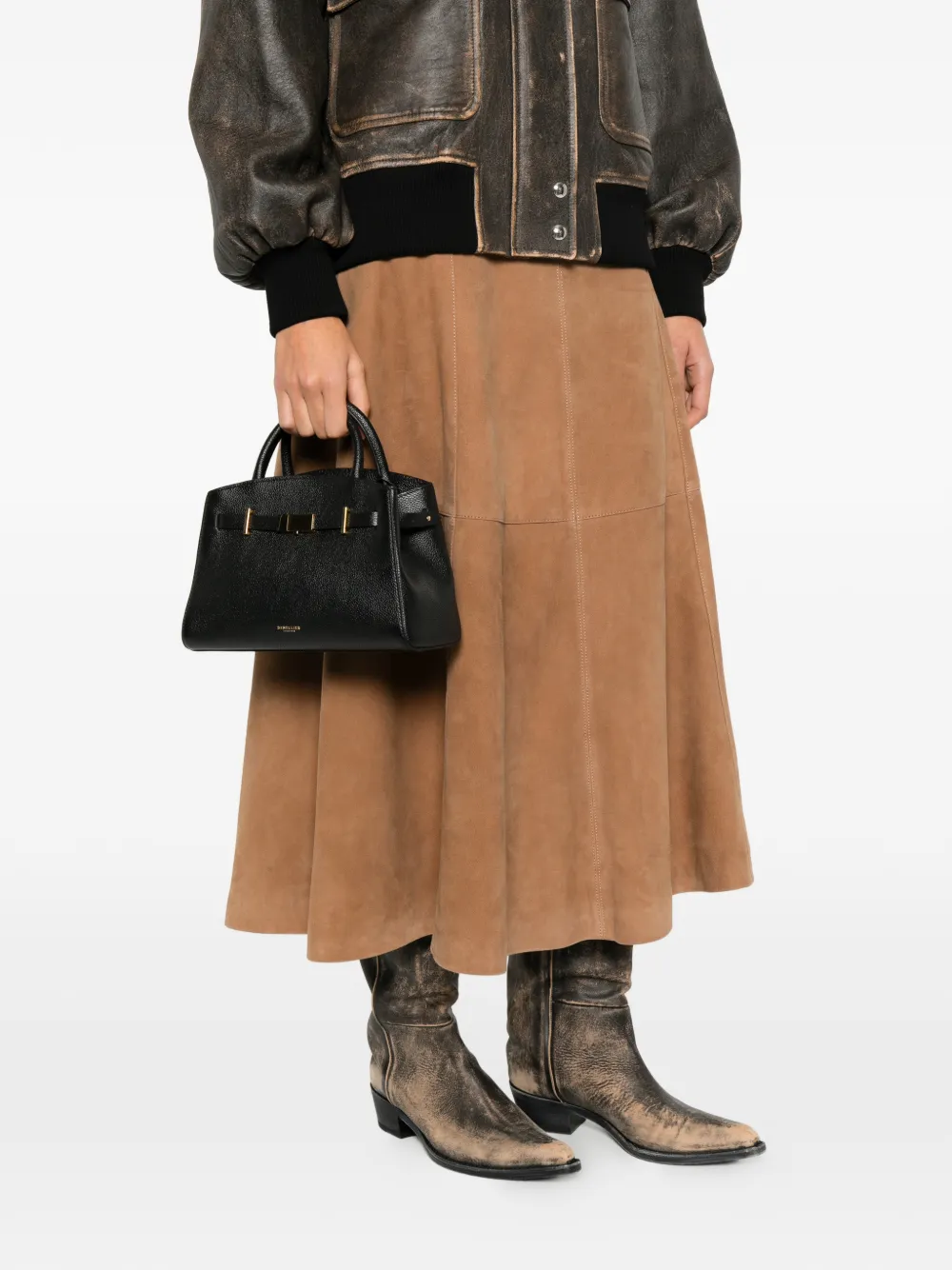 DeMellier Hudson kleine leren shopper - Zwart