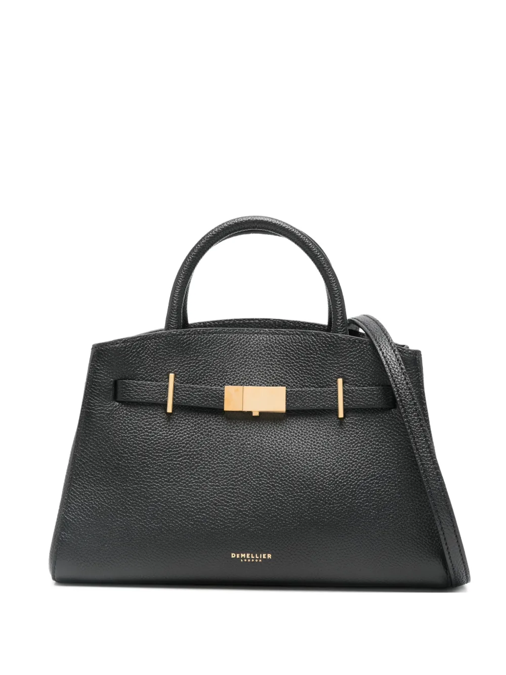 DeMellier small Hudson grain leather tote bag - Black
