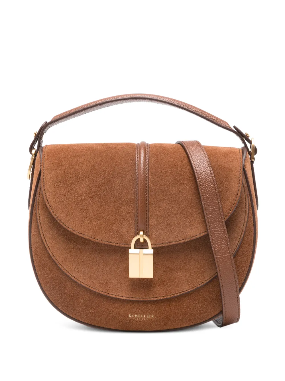 DeMellier Siena padlock suede cross body bag - Braun