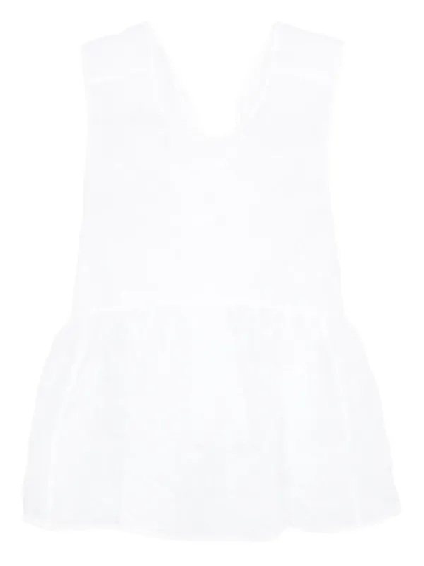 Cecilie Bahnsen Cora Peplum Top in White