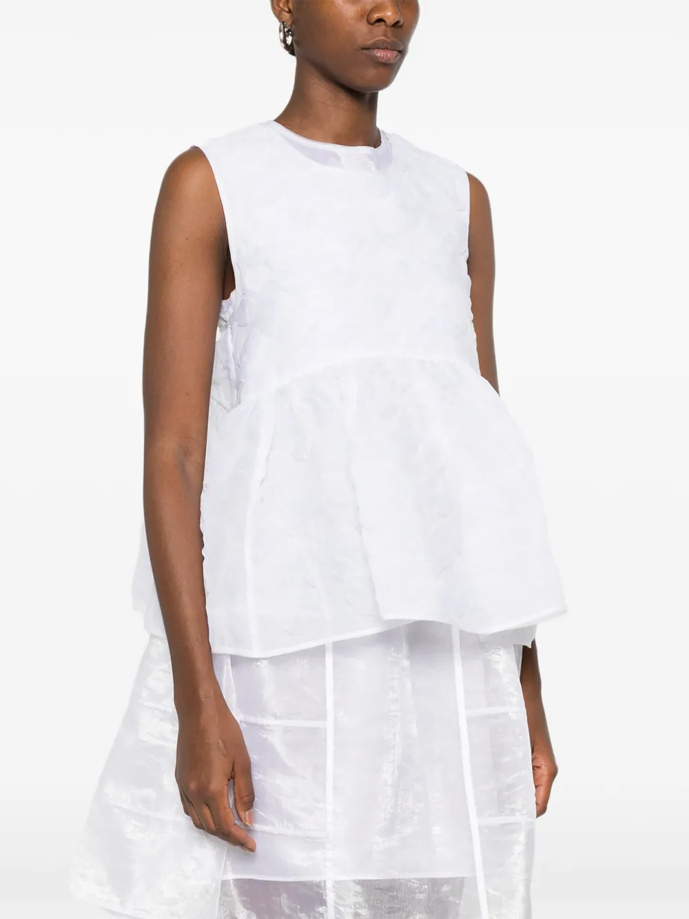  Cecilie Bahnsen Cora Peplum Top - White 