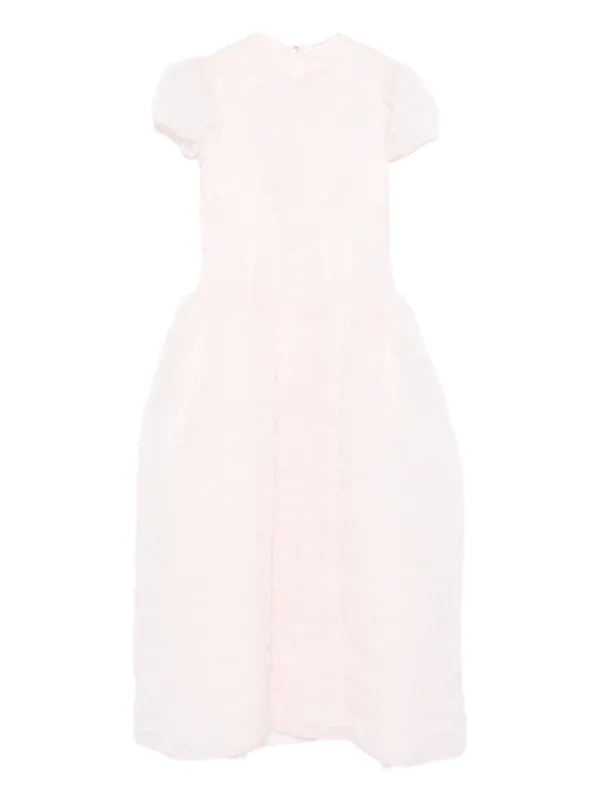 Cecilie Bahnsen Puff-sleeve Seam-detail Midi Dress in Pink