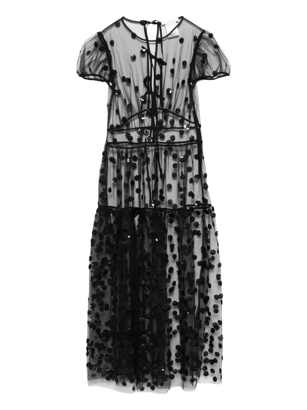 Cecilie Bahnsen Nanna sequin blossom dress - Nero