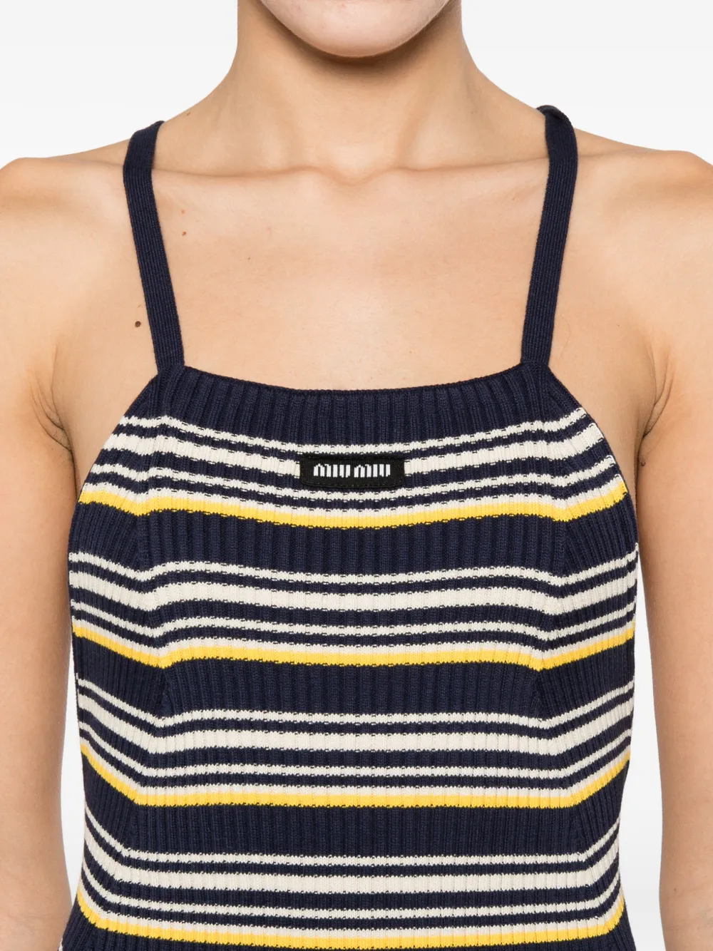 Miu Gestreepte mini-jurk Blauw