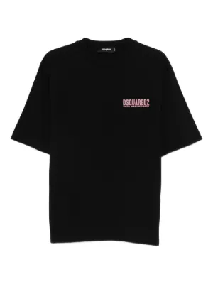 Balenciaga logo-embroidered sleeve-patch t-shirt | Black | FARFETCH