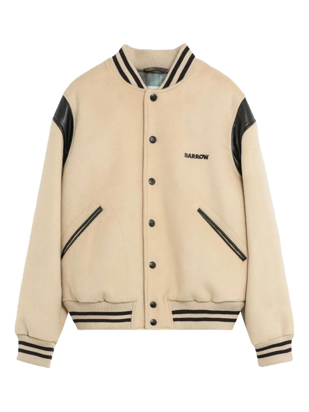 BARROW Varsity teddy-appliqué bomber jacket | neutro | Image 1