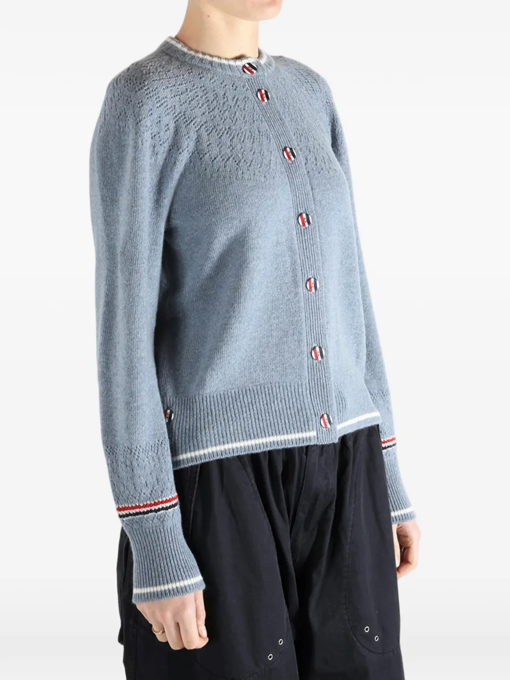 openwork buttoned cardigan