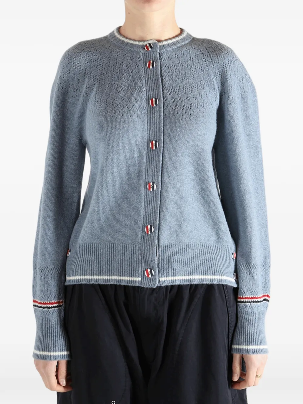 openwork buttoned cardigan