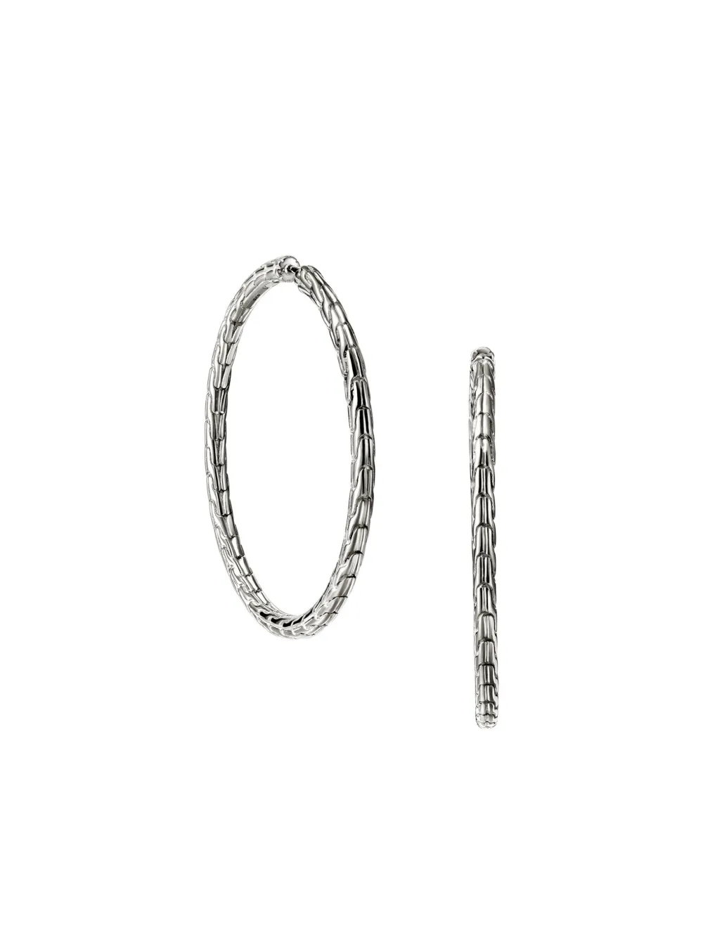 John Hardy Sterling Silver Jh Essential Flex Hoop Earrings In Brown