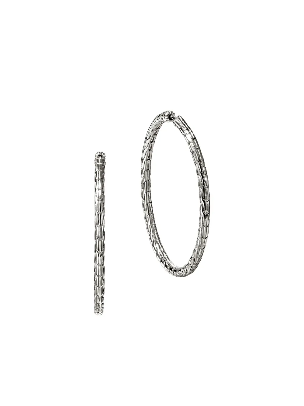 John Hardy Sterling Silver Jh Essential Flex Hoop Earrings In Brown