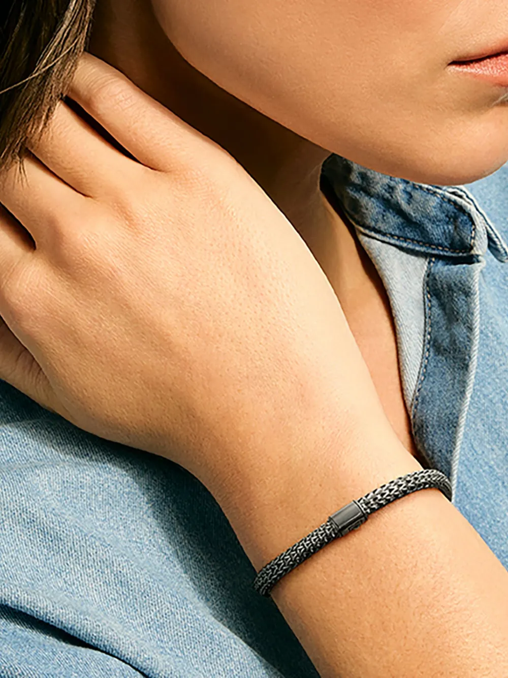 John Hardy Sterling Silver Chain Bracelet In Black