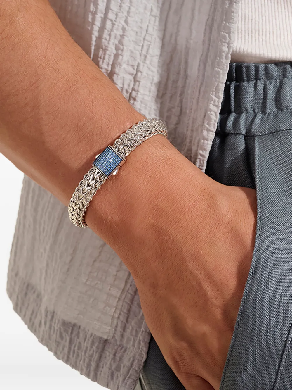 John Hardy Sterling Silver Icon Sapphire Bracelet In Metallic