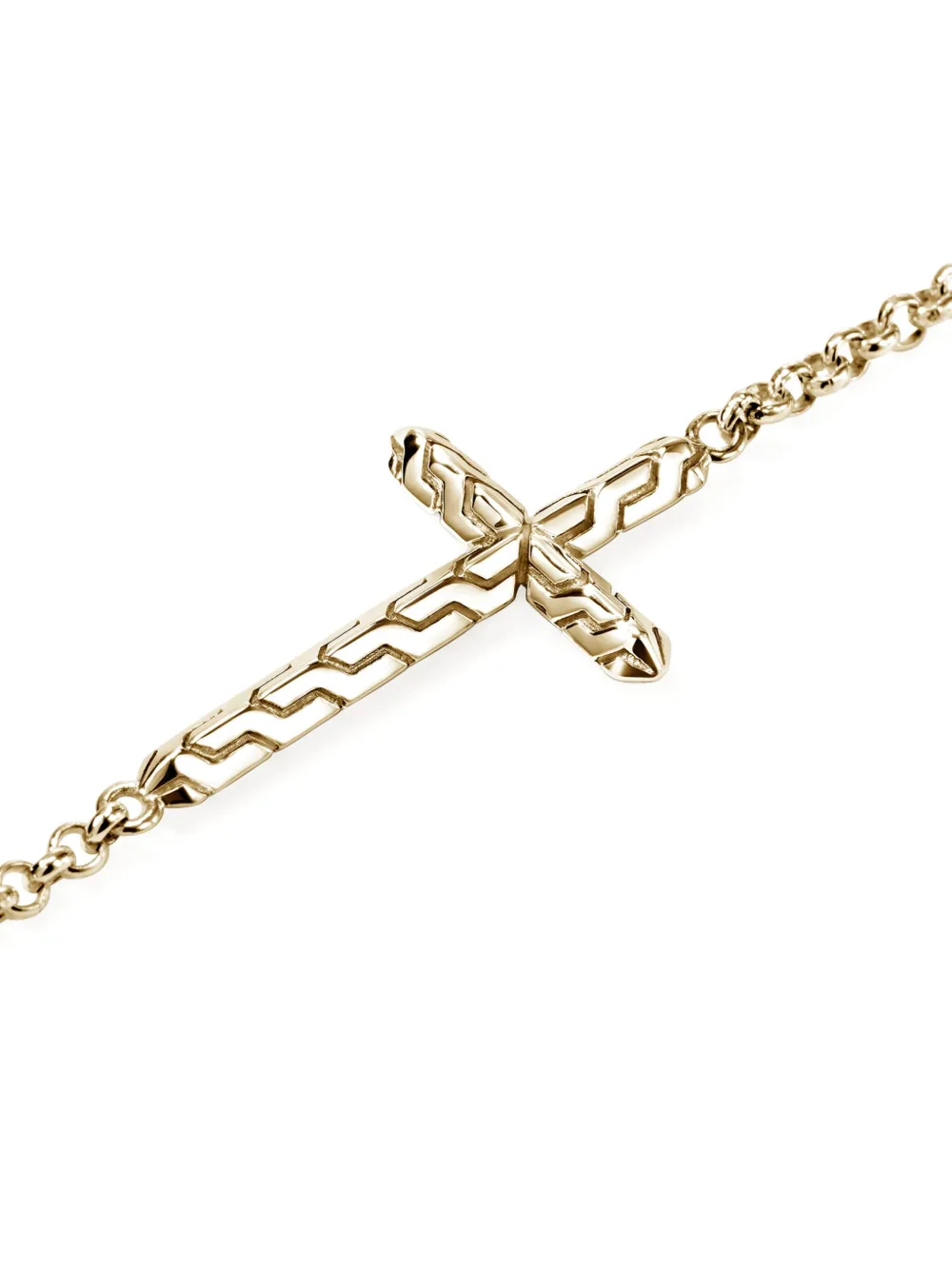 John Hardy 14k Yellow Gold Cross-embellishment Bracelet In Gold