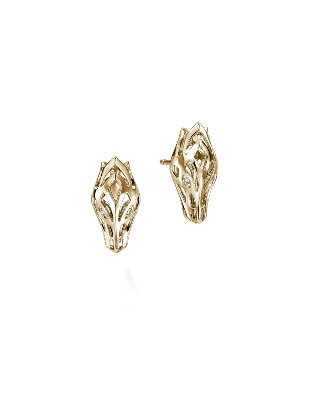John Hardy 14k Yellow Gold Diamond Earrings In Gold