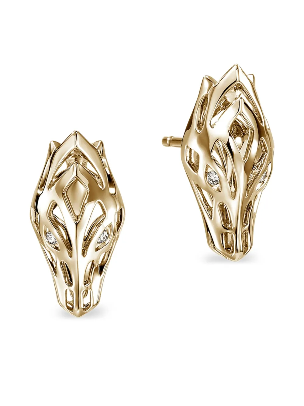 John Hardy aretes Naga en oro amarillo de 14kt con diamante | dorado | Image 1