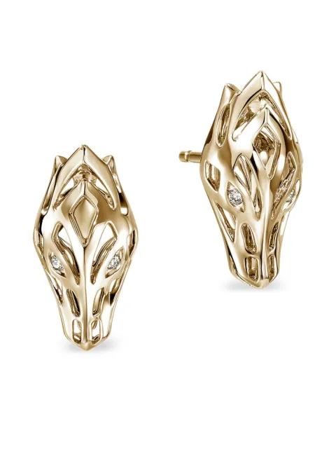 John Hardy 14K yellow gold diamond earrings