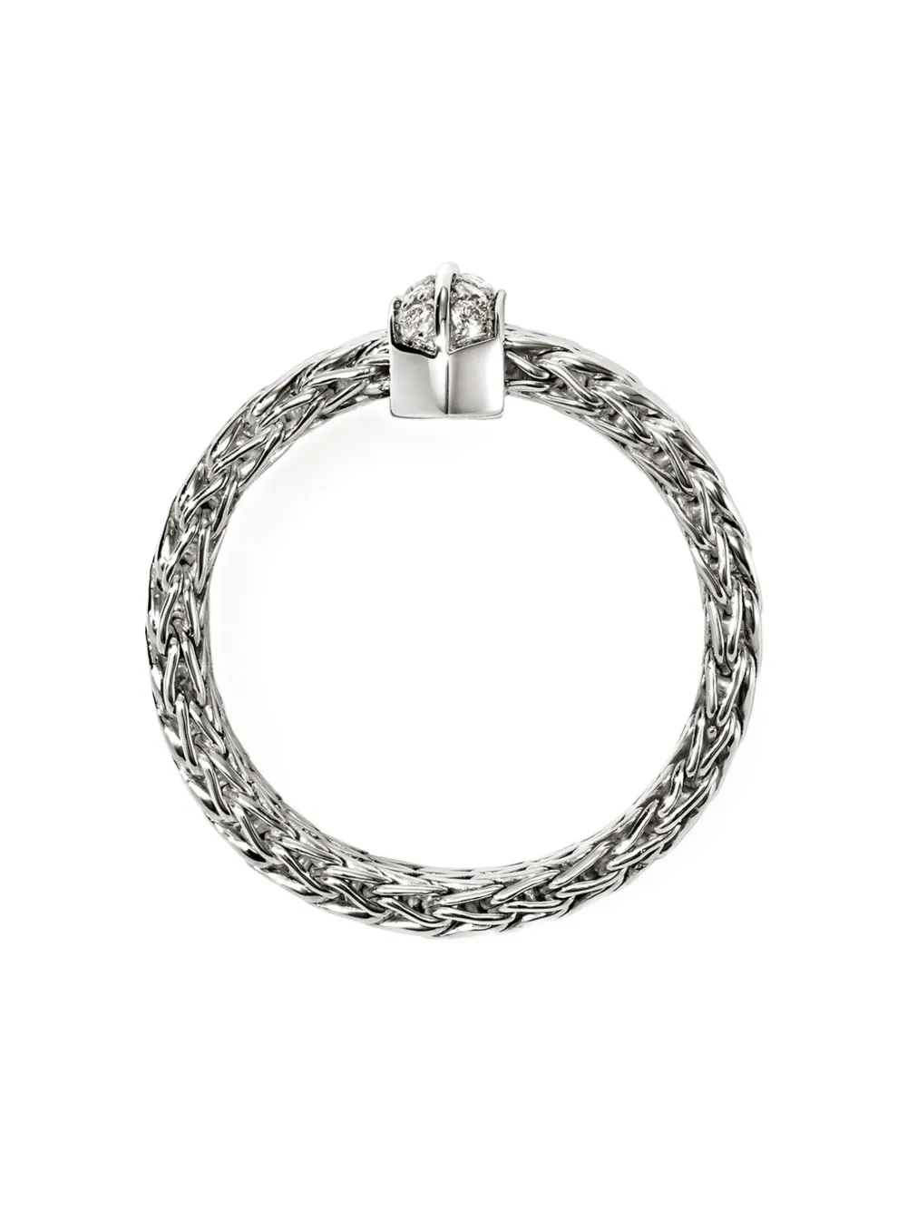 John Hardy Sterling Silver Diamond Ring In Metallic