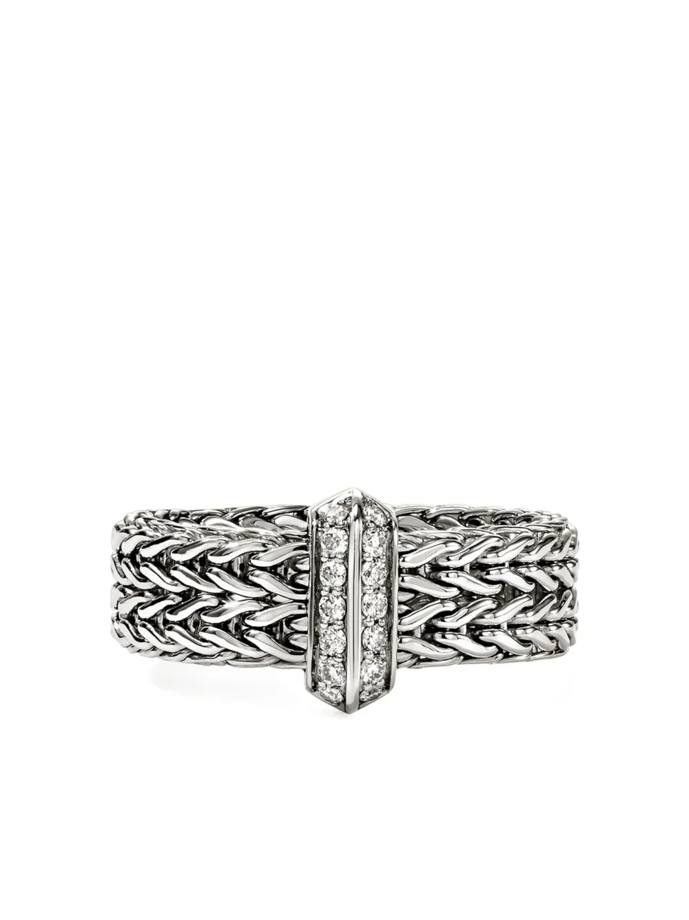 John Hardy Sterling Silver Diamond Ring In Metallic