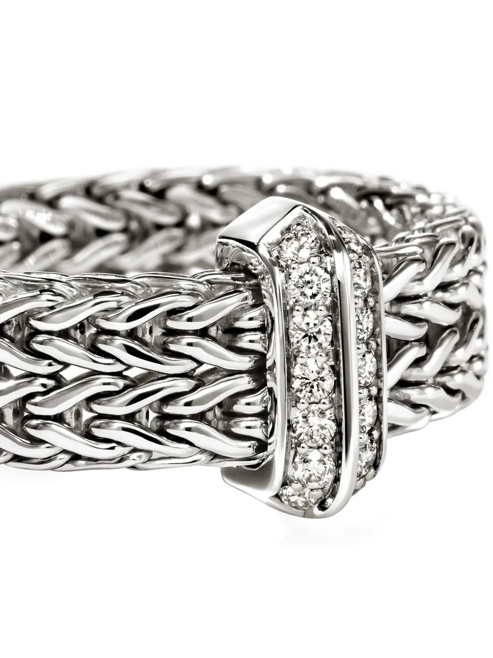 John Hardy Sterling Silver Diamond Ring In Metallic