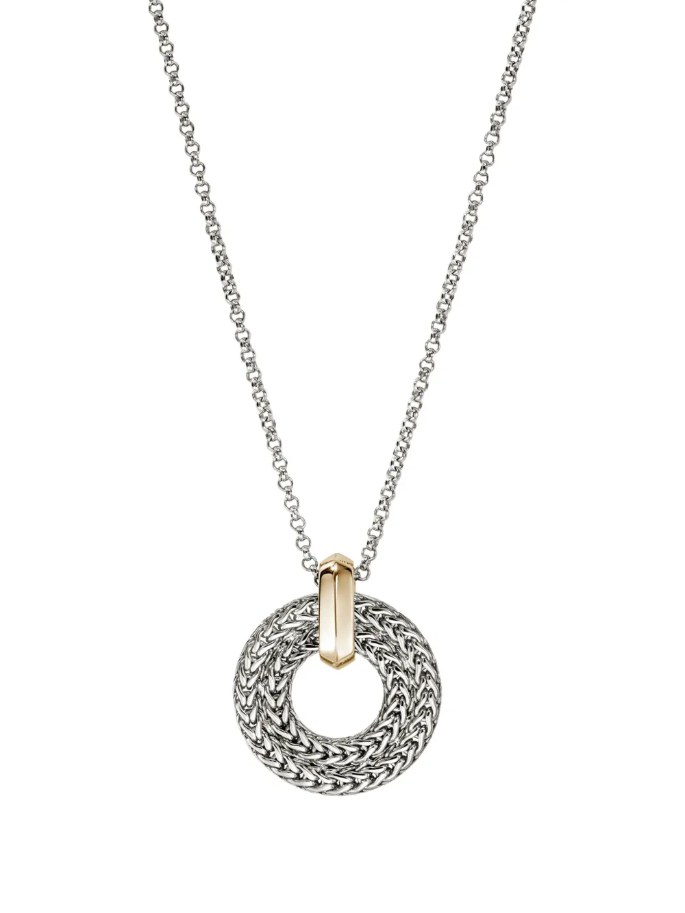 John Hardy 14k Yellow Gold Sterling Silver Chain Necklace In Silver
