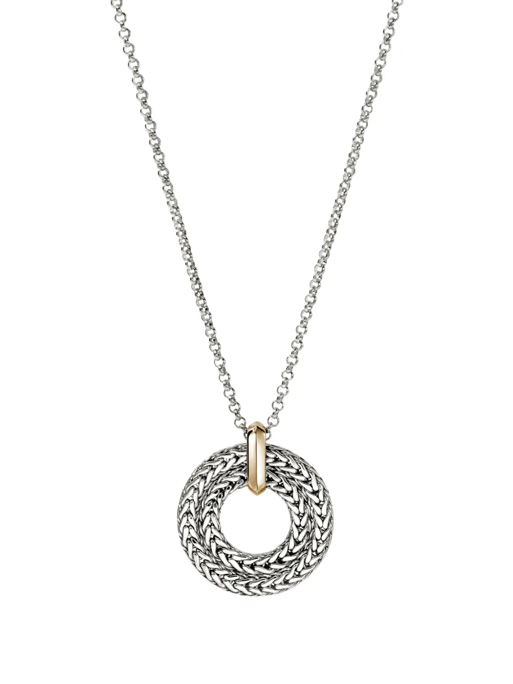 John Hardy 14k Yellow Gold Sterling Silver Chain Necklace In Silver