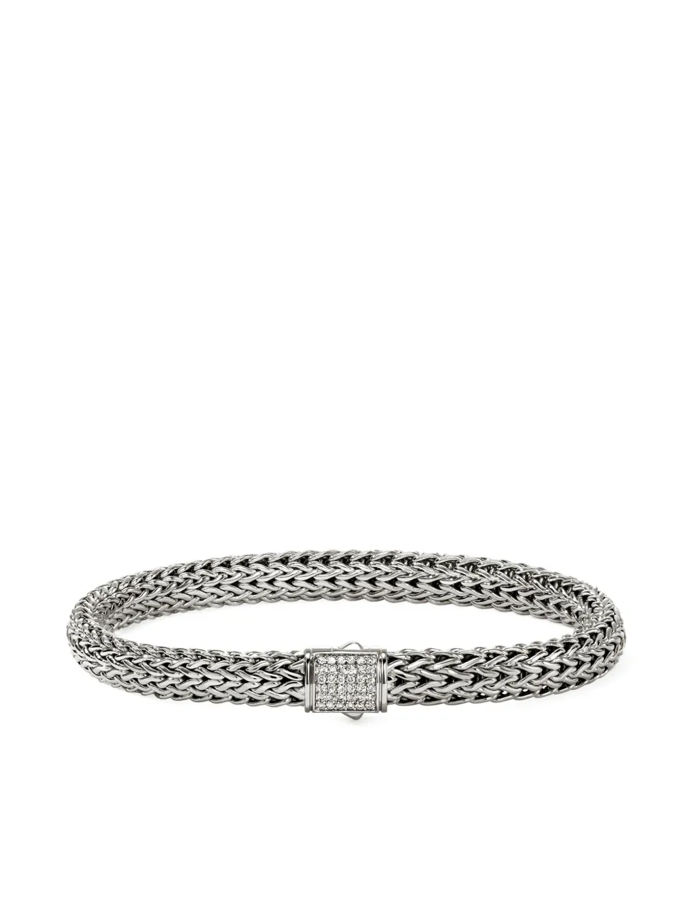 John Hardy Sterling Silver Diamond Chain Bracelet In Metallic