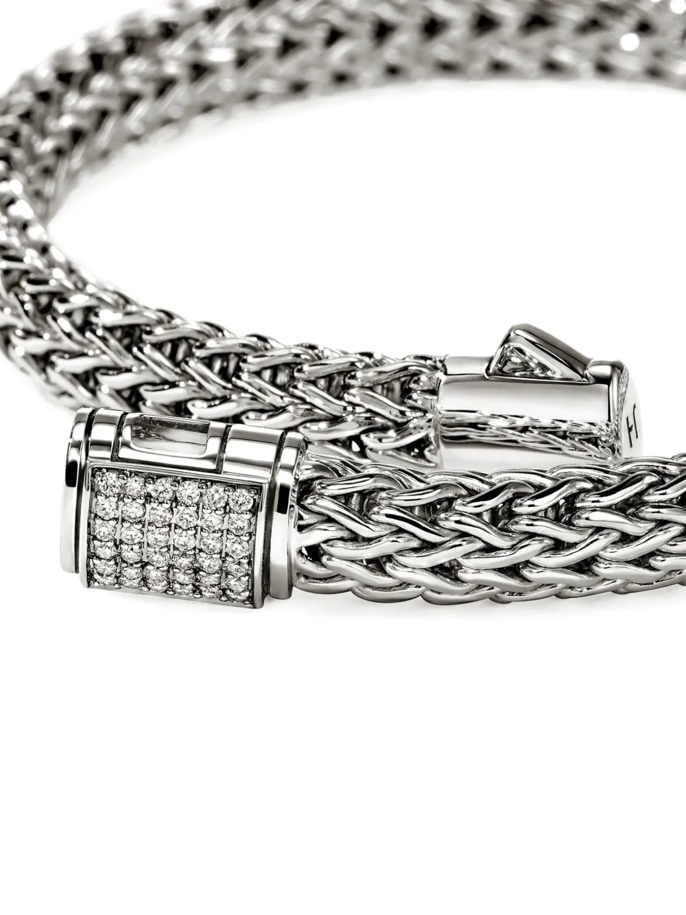 John Hardy Sterling Silver Diamond Chain Bracelet In Metallic