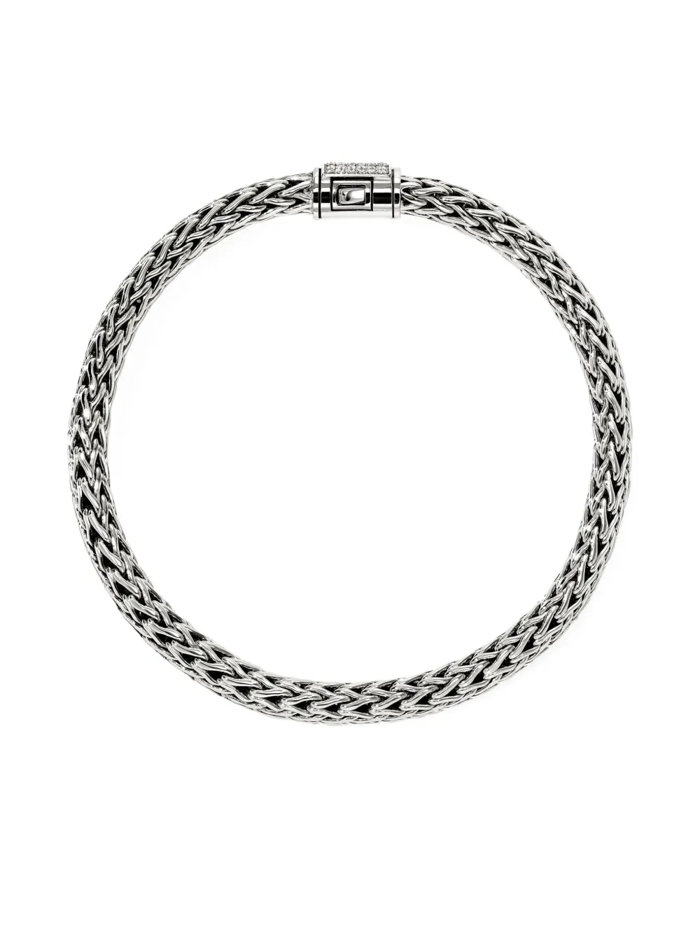 John Hardy Sterling Silver Diamond Chain Bracelet In Metallic
