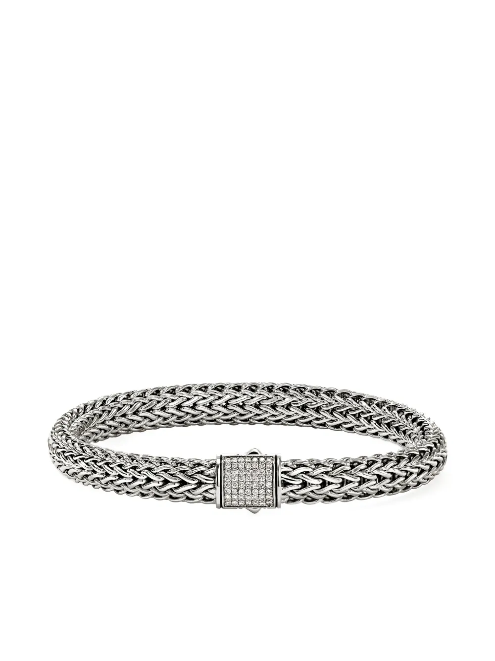 John Hardy Sterling Silver Diamond Chain Bracelet In Silver