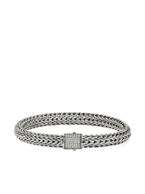 John Hardy Sterling Silver Diamond Chain Bracelet