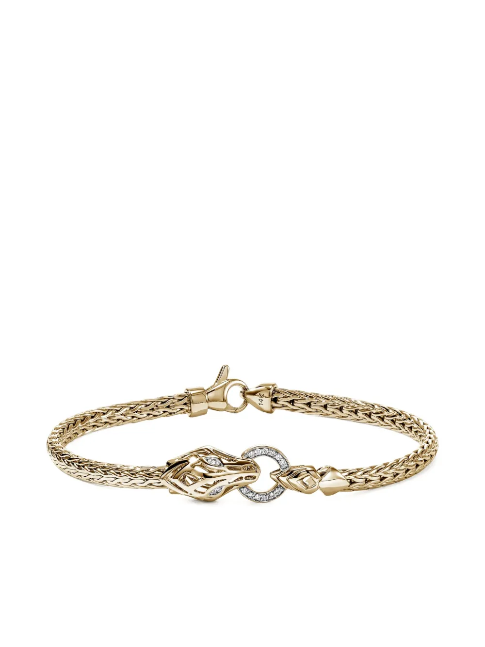 John Hardy 14k Yellow Gold Naga Diamond Bracelet In Gold