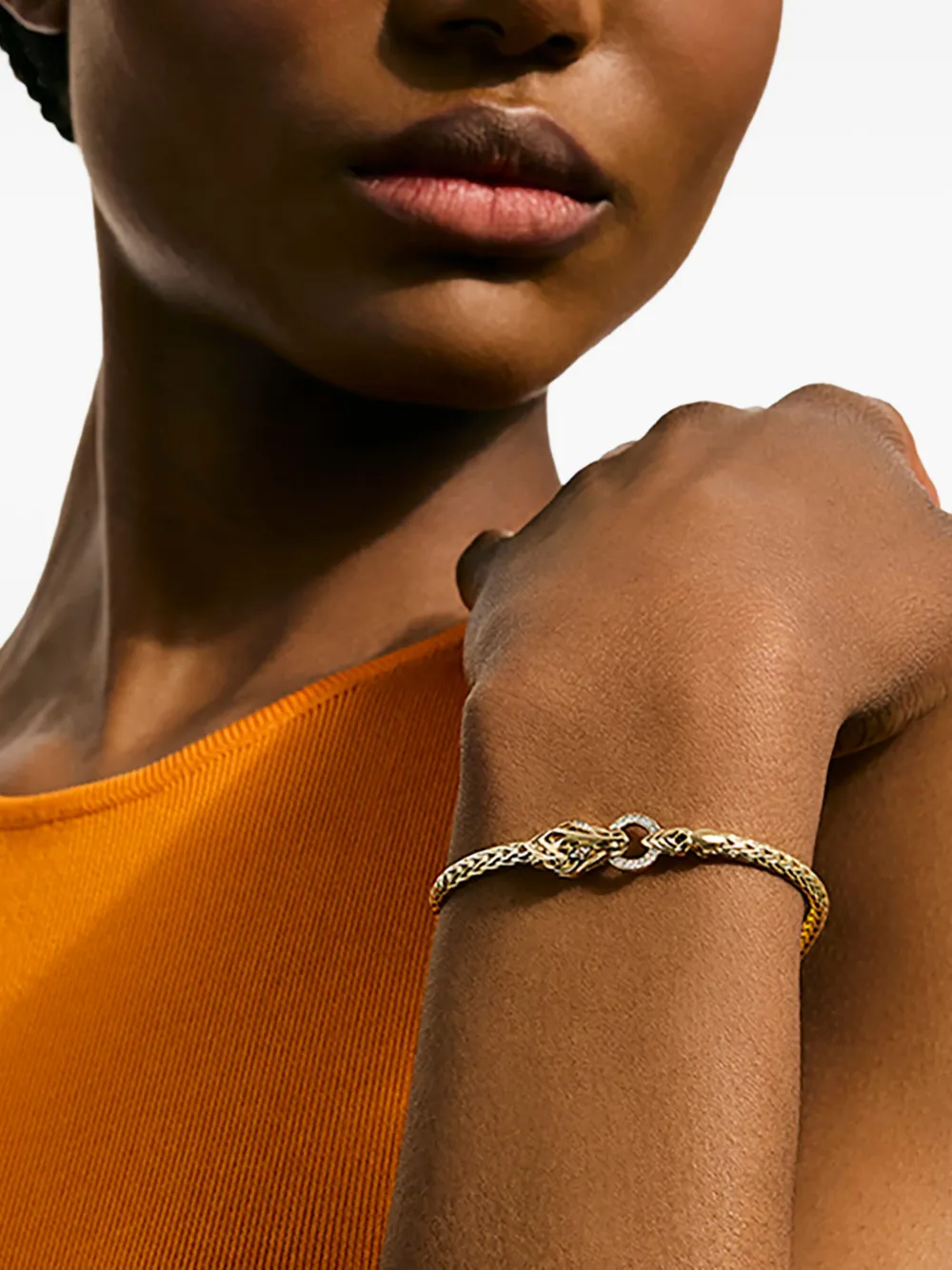John Hardy 14k Yellow Gold Naga Diamond Bracelet In Gold