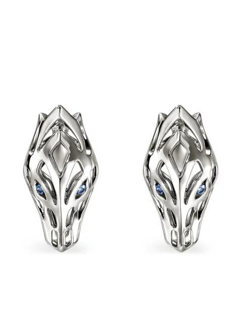 John Hardy sterling silver Naga sapphire earrings
