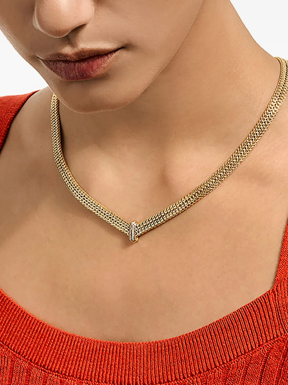 John Hardy 14k Yellow Gold Icon Link Diamond Necklace In Gold