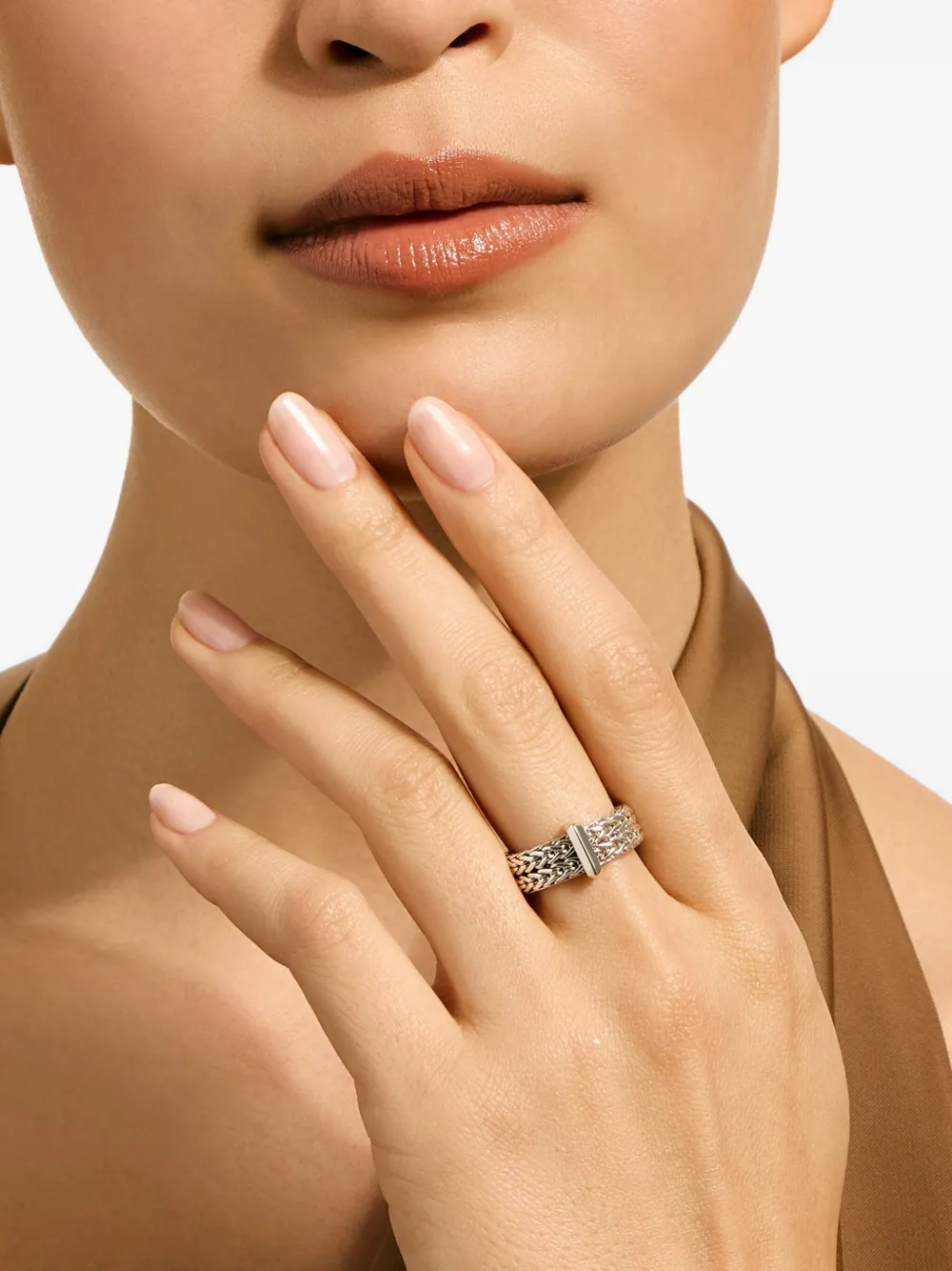 John Hardy Sterling Silver Icon Link Bar Ring In Metallic