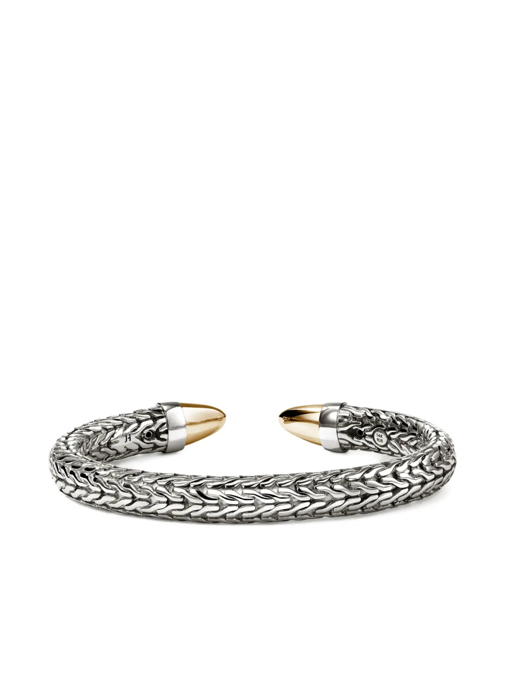 John Hardy 14k Yellow Gold And Sterling Silver Spear 50 Flex Bracelet In Metallic
