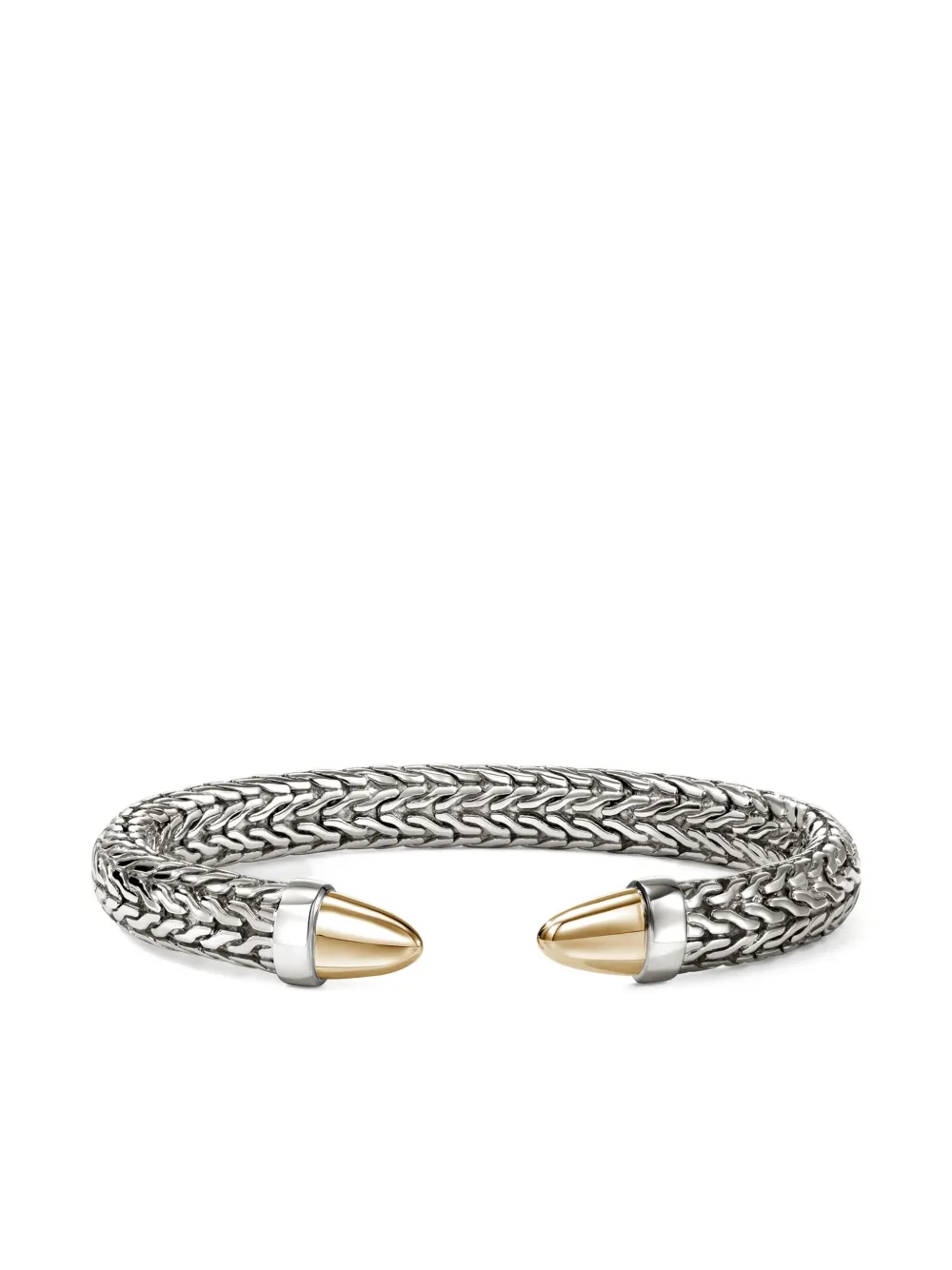 John Hardy 14k Yellow Gold And Sterling Silver Spear 50 Flex Bracelet In Metallic