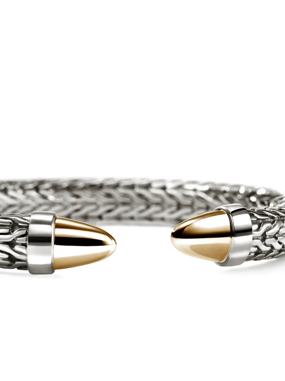 John Hardy 14k Yellow Gold And Sterling Silver Spear 50 Flex Bracelet In Metallic