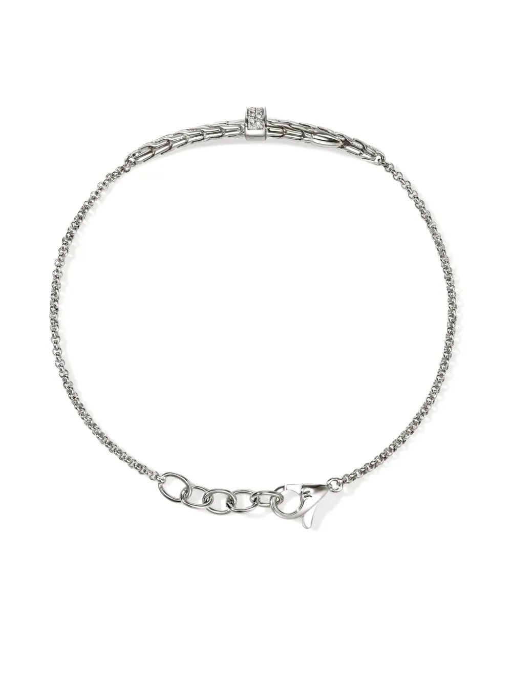 John Hardy Sterling Silver Diamond Bracelet In Metallic