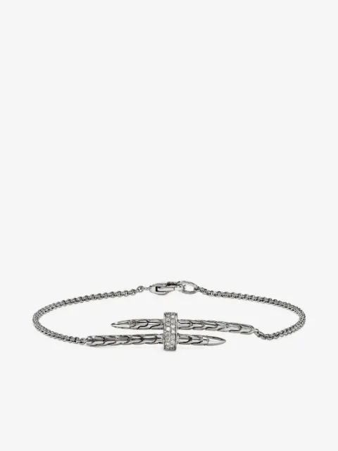John Hardy bracelet Spear Station en argent à diamant