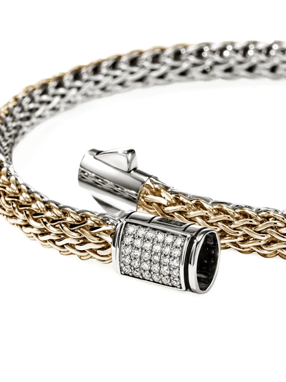 John Hardy 14k Yellow Gold And Sterling Silver Icon Diamond Bracelet In Gray