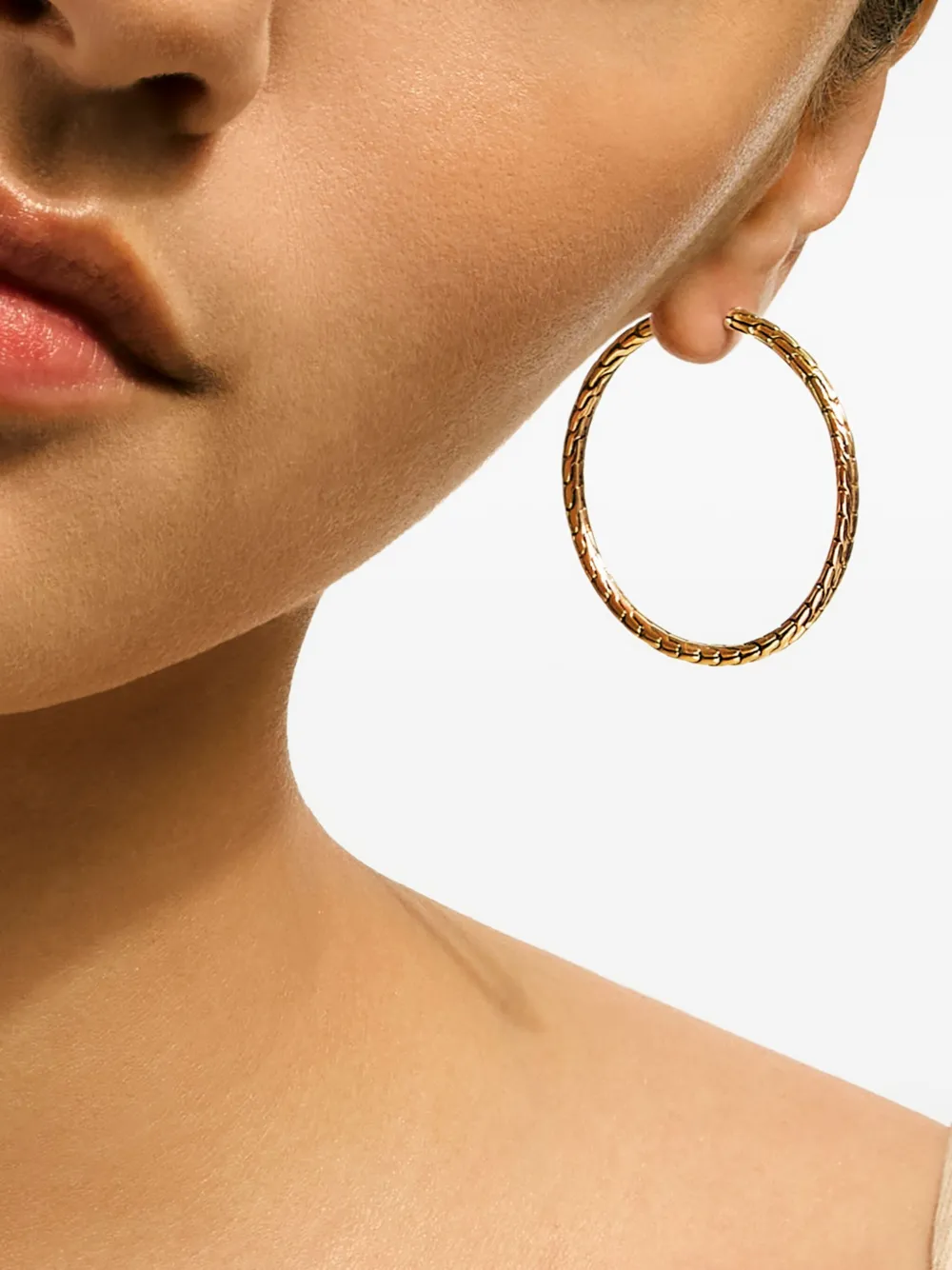 John Hardy 14K yellow gold JH Essential Flex hoop earrings - Oro